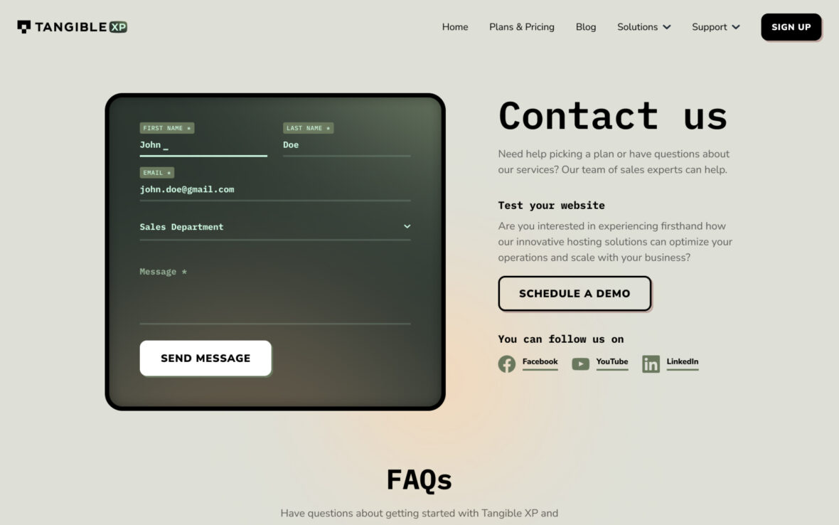 A sleek Contact Us page design featuring a user-friendly form, contact details, and a map for easy navigation and direct communication.